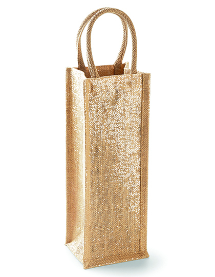 jute:glänzende bottle bag